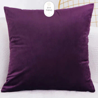 EvyThing Sarung Bantal Sofa Bludru Velvet Mewah PREMIUM IMPOR 40x40CM - Ungu Tua, 40x40