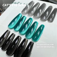 Easy To Extend 7.5ml Aurora Cat Eye Nail Polish Melbourne Green Crystal Made Of Safe Materials Led Gel Art Nail Polish Cats Eye
