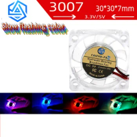 3007 Led Fan 30*30*7Mm Fan Automatic Color Change Hydraulic Lower Dc5V12V 3.7V Raspberry Patty Aroma