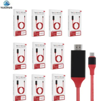 Lot 10PCS 2m Type C to HDMI-compatible Cable USB 3.1 to HDMI 4K Adapter USB-C Cable for MacBook Samsung Galaxy S9/S8 Huawei