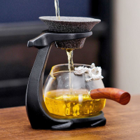 茶葉分離器創意無孔過濾茶漏茶濾玻璃公道杯茶濾一體組合套裝懶人