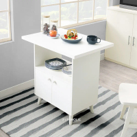 IFURNHOLIC Dion Island Table | Meja Makan Dapur Dengan Kabinet Penyimpanan | Lemari Dapur kayu Minim
