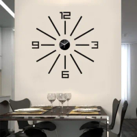 3d Mini Acrylic Mirror Sticker Modern Design Mute Wall Clock Quartz Clocks Fashion Mirror Sticker DIY Living Room Office Decor