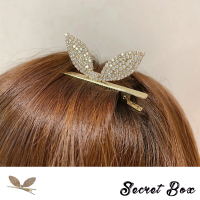 【SECRET BOX】韓國設計閃耀美鑽立體兔子造型髮夾 瀏海夾(美鑽髮夾 兔子髮夾)