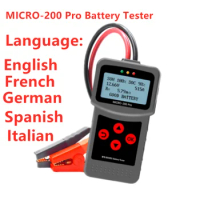 MICRO-200 PRO Car Battery Tester 12v 24v Multi-Language Digital AGM Automotive Load Battery System Analyzer For Car Motorcycle