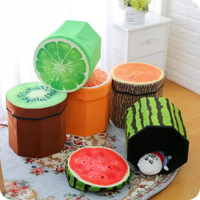 絨布水果儲物收納凳玩具收納箱換鞋凳