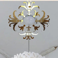 Ceiling rattan decorative stickers Ceiling lamp deco Crystal 3D wall paste Acrylic mirror living room TV wall roof ceiling