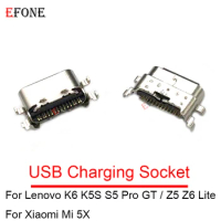 50pcs For Lenovo K6 K5S S5 Pro GT / Z5 Z6 Lite USB Connector Jack Socket Charging Port Dock Plug For Xiaomi Mi 5X
