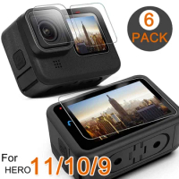 Tempered Glass for Gopro Hero 11/10/9 Screen Protector Back Lens Front Display Anti-scratch Protective Film for Gopro Black