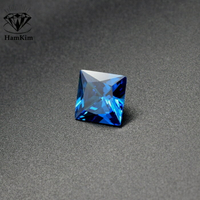瑞士藍公主方正方形寶石裸石耳釘吊墜戒指鑲嵌主石藍色鋯石深海藍