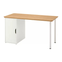 ANFALLARE/ALEX 書桌/工作桌, 竹/白色, 140 x 65 公分