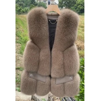 Women's Winter Jacket Genuine Fox Fur Vests Real Fur Coat Luxury Brands Natural Fur Vests For Women