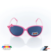 【Z-POLS】兒童專用可愛桃紅蝴蝶結矽膠軟質彈性壓不壞 Polarized寶麗來偏光太陽眼鏡(抗紫外線UV400)