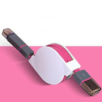 伸縮 扁線 iPhone7 i7 6 6S Plus Micro USB 傳輸線 充電線 S7 Z5 XA A9 『無名』 J02101