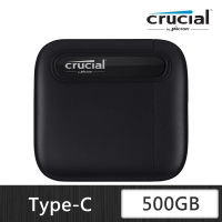 【Crucial 美光】X6 500G 外接式SSD USB 3.2 Gen2 Type-C(X6-500G)