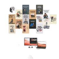 Paket Poster Dinding Aesthetic Quotes Isi 16 Pcs Size A6 Kertas
