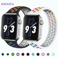Solo Loop Strap For Apple Watch Band 44mm 40mm 38mm 42mm 41mm 45mm silicone Elastic bracelet band iWatch Series 3 4 5 SE 6 7