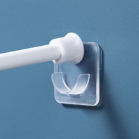2pcs/Set Strong Curtain Rod Bracket Holders Hooks Self-Adhesive Rod Holder Clothes Rail Bracket Toilet Bathroom Accessories