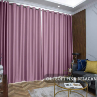 NSK G4-SOFT PINK BELACAN Blackout 80% (Hook/Eyelet) Langsir Tebal / Silky Curtain 16 Colours Availab