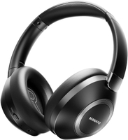 Active Noise Cancelling Headphones Over Ear Headphones Wireless Bluetooth with Mic 80H Playtime Blue