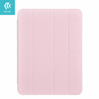 【DEVIA】iPad 10 10.9吋多角摺疊Nappa皮革保護套-粉色(TPU霧面半透明軟底殼)