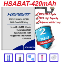 HSABAT Top Brand 100% New A2058 A2059 420mAh Battery for Apple Watch Series 4 Gen S4 GPS 40mm 44mm in stock