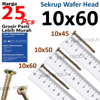 Sekrup Wafer Head 10x60 6cm Skrup SDS Roofing Ruping Baja Ringan 10