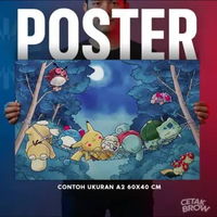 Poster Pokemon Custom Artpaper Dekorasi Kamar Anime Pikachu Charizard Hiasan Dinding Aesthetic A1 90