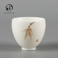 羊脂玉瓷手繪茶杯德化白瓷手工個人杯品茗杯陶瓷主人杯單杯禮品
