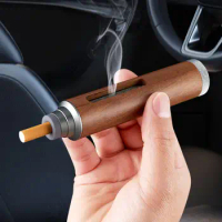 Para walnut handhold portable wood ashtray cigarette ashtray car pocket ashtray on bed smoking accessories