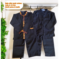 Stelan Pangsi Anak Bestway Hitam Polos Batik Coklat Cokelat Baju Adat Sunda Setelan Pangsi Anak Laki