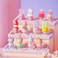 POPBean Sweet Sakura Series Labubu Zsiga Dimoo Skullpanda Pucky Molly Lilios Satyr Rory Action Figure Doll Toys Gifts for Kids