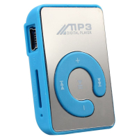มินิกระจกคลิป USB ดิจิตอล Mp3เครื่องเล่นเพลงรองรับการ์ด SD TF 8GB สีฟ้า