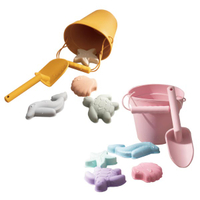 奇哥 沙灘玩具組|矽膠沙灘玩具|戲水玩具|洗澡玩具(粉/黃)