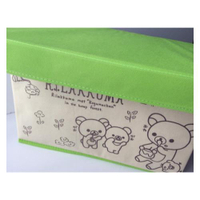 真愛日本 拉拉熊 綠 懶熊 可折疊收納籃 不織布收納籃附蓋 收納籃 置物籃 衣物收納 玩具箱