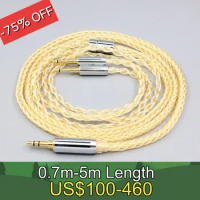 8 Core 99% 7n Pure Silver 24k Gold Plated Earphone Cable For Oppo PM-1 PM-2 Planar Magnetic 1MORE H1707 Sonus Faber LN008427