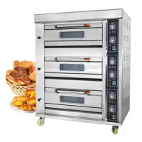 Mobile Double Deck Wall Bake Cake Bread Big Size Luxury Gas Electric Food Pizza Oven Single Deck Gas Cake Bread Bake Oven