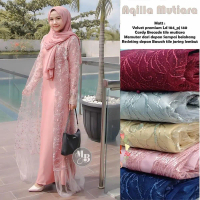 Aqila Mutiara Fashion Wanita Dress Mutiara Syar'i Gamis Kondangan Naviza Maxi Gamis Brokat Kekinian 