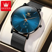 OLEVS 9954 Fashion Quartz Watch Round-dial Alloy Watchband