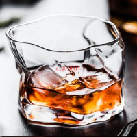 100PCS/Lot 245ml Whiskey Scotch Glass Irregular Crystal Wine Glasses Drinking Glasses Glassware Dishwasher Safe Tumbler Wine Cup