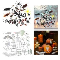 Halloween Animal Figures Kids Gifts Horror Props Tricky Toys Joke Toy Assorted Fake Centipede for Boys Toddlers Birthday Gifts