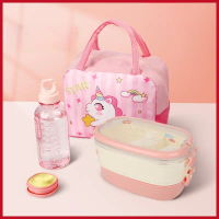 3in1 Kotak Makan 2 Tingkat Perlengkapan Bento wadah Bekal Dewasa Kapasitas Besar 1600ml Sauce Cup L