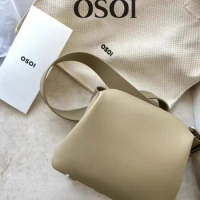 Osoi Mini Brot Genuine Leather Bun-Shaped Bag Crossbody Shoulder Bag Crossbody Bags for Women Bags for Women Purses and Handbags