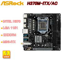 1151 Motherboard ASRock H370M-ITX/ac Intel H370 H370M 2×DDR4 32GB PCI-E 3.0 M.2 USB3.1 Mini-ITX For 8th Gen Core i7-8700 i5-9400
