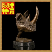 銅雕擺件犀牛頭-居家藝術擺設原創雕塑工藝品66v26【獨家進口】【米蘭精品】