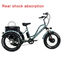20Inch Powerful Fat Tire Adult Tricycle 500W 3 Wheel Electric Bike Cargo Tricycle Big Wheel With Basket