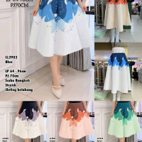 Rok Scuba Import Wanita Midi Casual