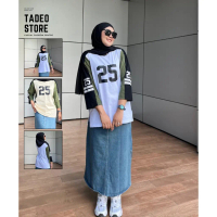 Women's Oversize Tops Large Number Sporty No. 25 Baseball T-Shirt Number Series Women's T-Shirt