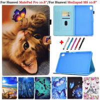 For Huawei Matepad pro 10.8 Case Tablet PU Leather Coque For Huawei Mediapad M6 Cover 10.8 Matepad 10.8 Case Animal Kids Shell