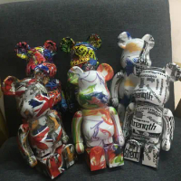 Street graffiti art BE@RBRICK 28cm art hand-made 400% building bear decoration boy gift doll 400% joints can be rotated